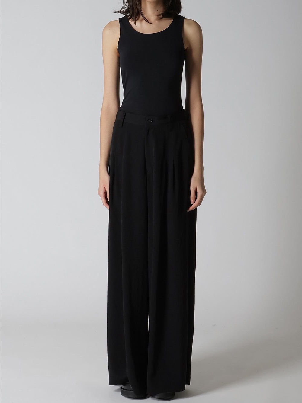 Y’s Crepe de Chine double tucked wide pants